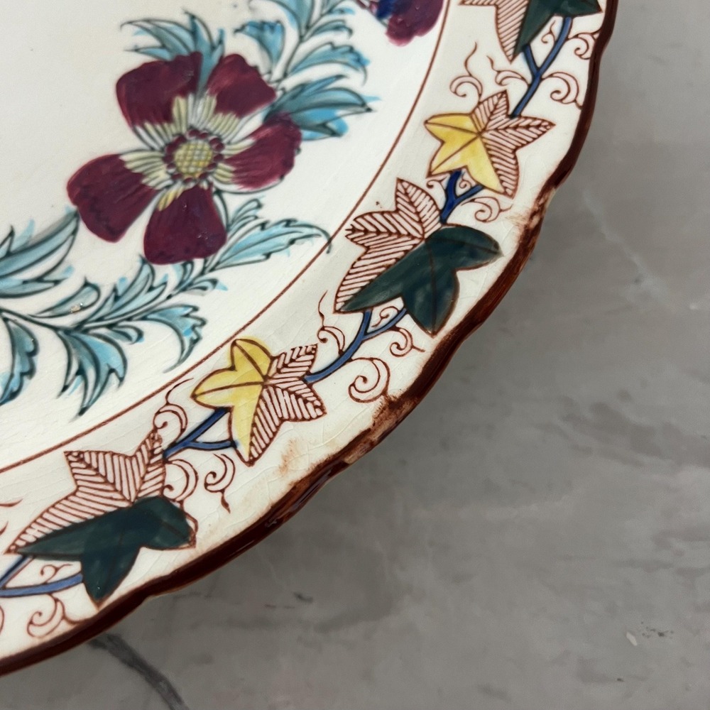 Vintage Fred Roberts Company fall floral platter, made in Japan - Picture 3 of 6